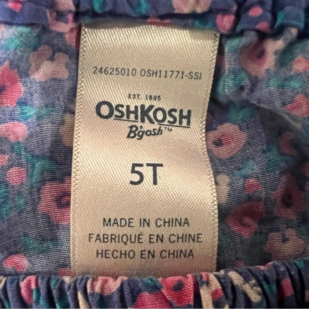 OSHKOSH little girls floral blue summer comfort romper/size 5T